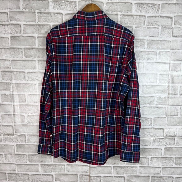Hugo Boss Regular Fit Patriotic Tartan Plaid Long Sleeve Button Down Shirt XL - Picture 4 of 8